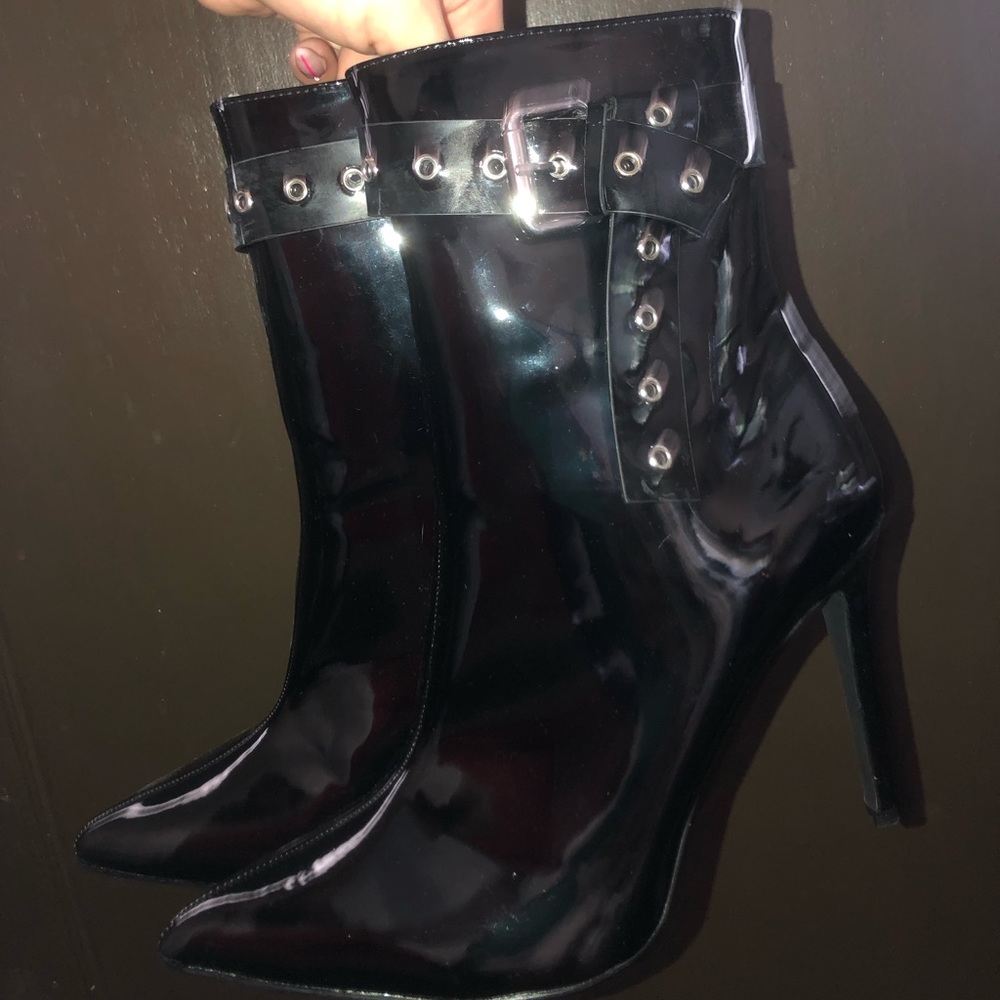 Latex Heeled Boots